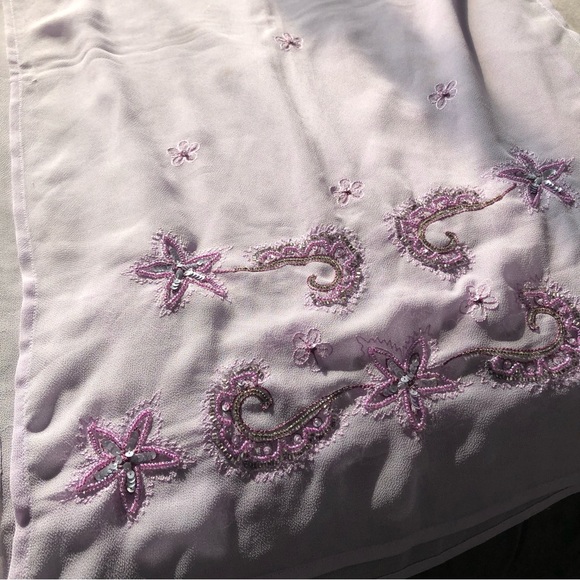 Chiffon Beaded Detailing Sarong Wrap Skirt - Picture 5 of 8